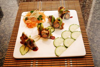An assortment of Sushi options.